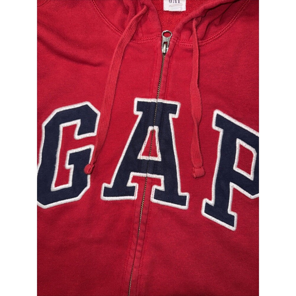 Gap Size Large Red Full Zip Logo Hoodie - Picture 3 of 5